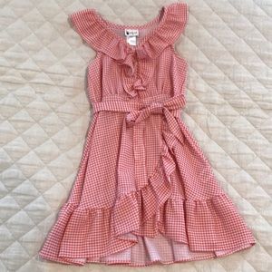 Red and white checkered dress